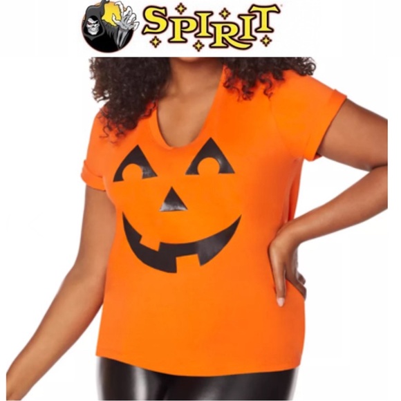 Spirit Tops - SPIRIT HALLOWEEN orange Pumpkin T Shirt size XXL NWT